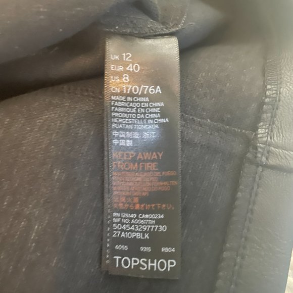 Topshop Motto Black Faux Leather Skirt Size US 8 (Euro 40) - Picture 7 of 11